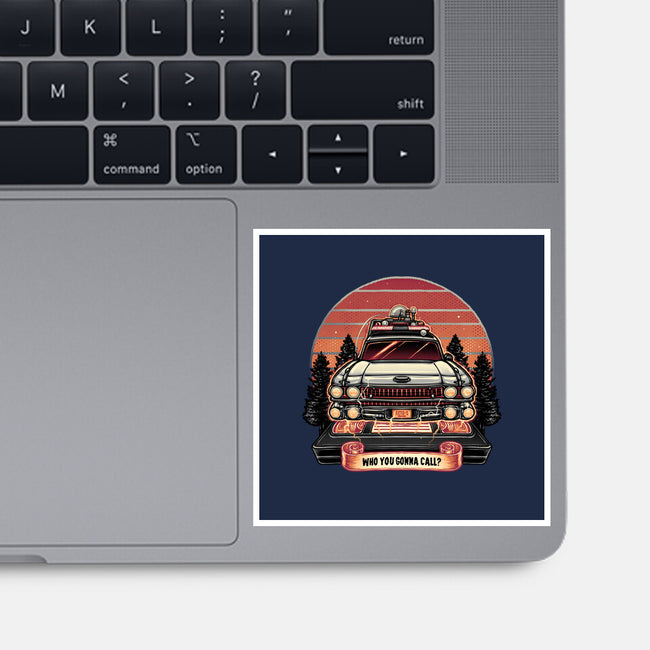 Ghost Hunting Sunset-None-Glossy-Sticker-glitchygorilla