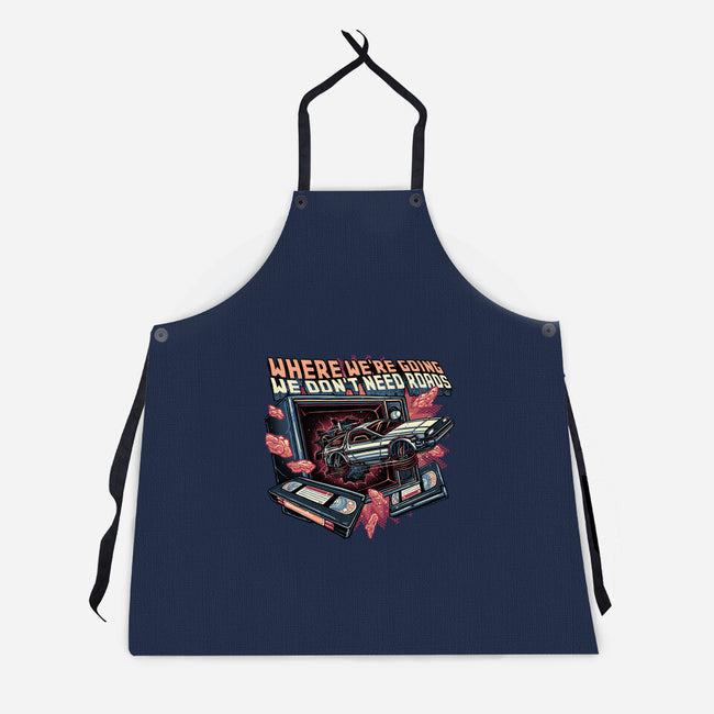 We Don’t Need Roads-Unisex-Kitchen-Apron-glitchygorilla