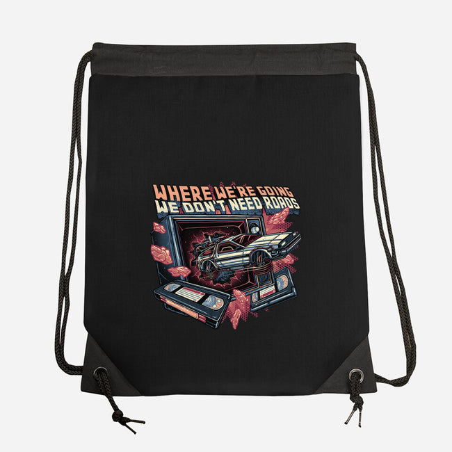 We Don’t Need Roads-None-Drawstring-Bag-glitchygorilla