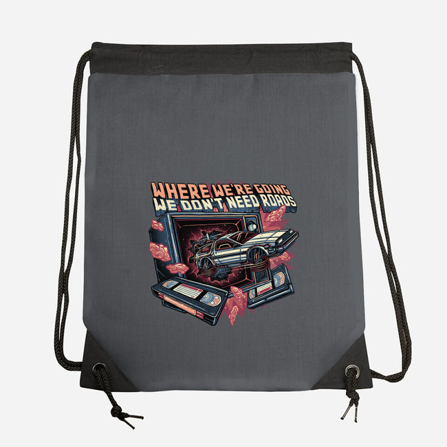 We Don’t Need Roads-None-Drawstring-Bag-glitchygorilla