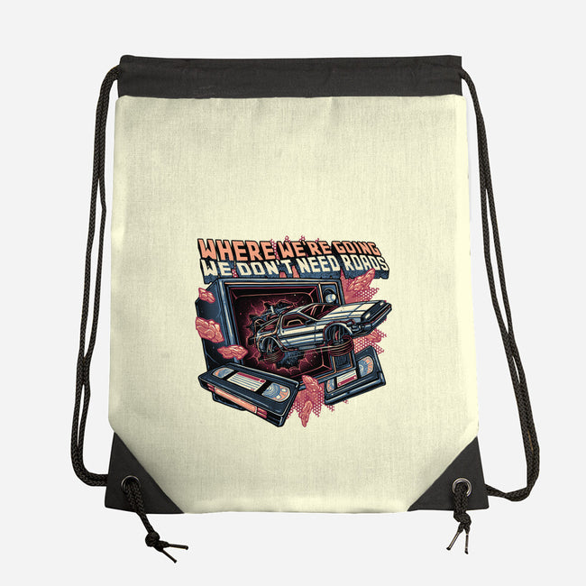 We Don’t Need Roads-None-Drawstring-Bag-glitchygorilla