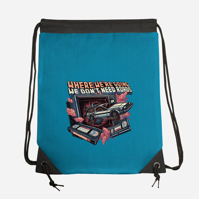 We Don’t Need Roads-None-Drawstring-Bag-glitchygorilla