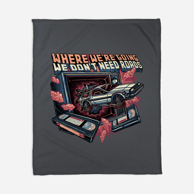 We Don’t Need Roads-None-Fleece-Blanket-glitchygorilla