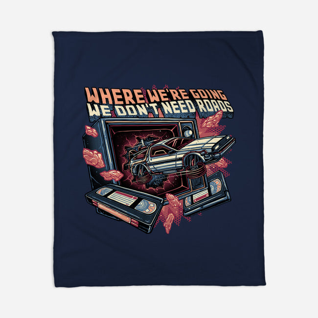 We Don’t Need Roads-None-Fleece-Blanket-glitchygorilla