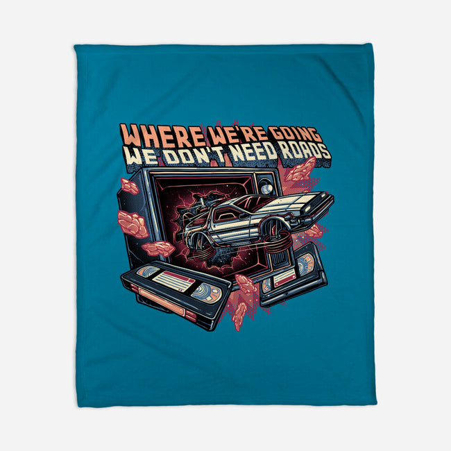 We Don’t Need Roads-None-Fleece-Blanket-glitchygorilla