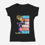 Educate Yourself-Womens-V-Neck-Tee-DrawnByBryan