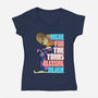 Educate Yourself-Womens-V-Neck-Tee-DrawnByBryan