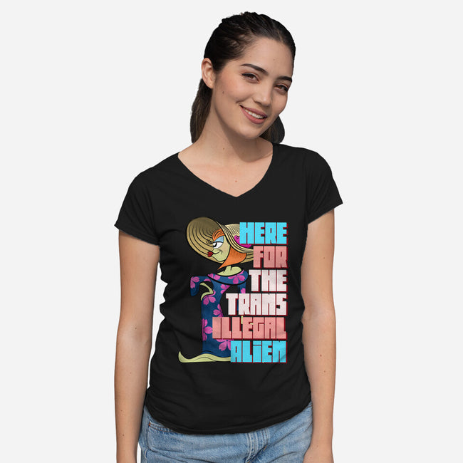 Educate Yourself-Womens-V-Neck-Tee-DrawnByBryan