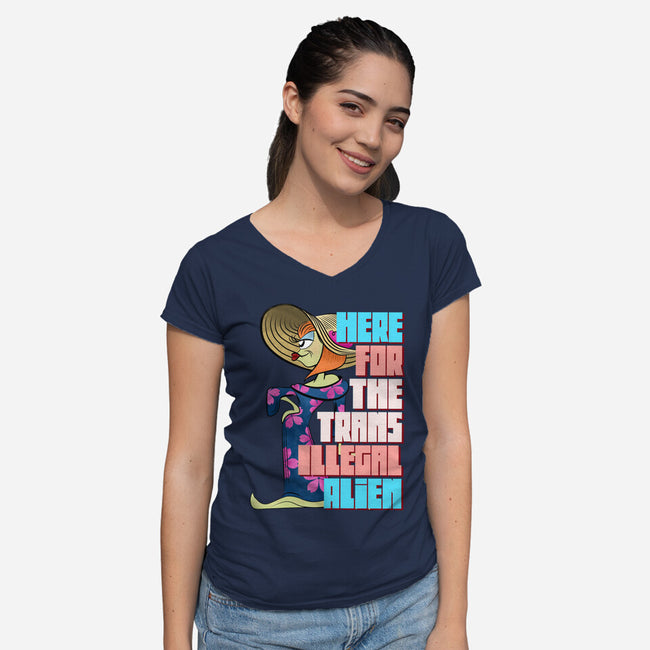 Educate Yourself-Womens-V-Neck-Tee-DrawnByBryan