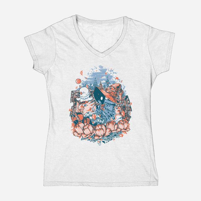 A Day Of Calm-Womens-V-Neck-Tee-Estudio Horta