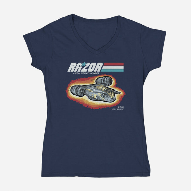 A Real Bounty Hunter-Womens-V-Neck-Tee-NMdesign