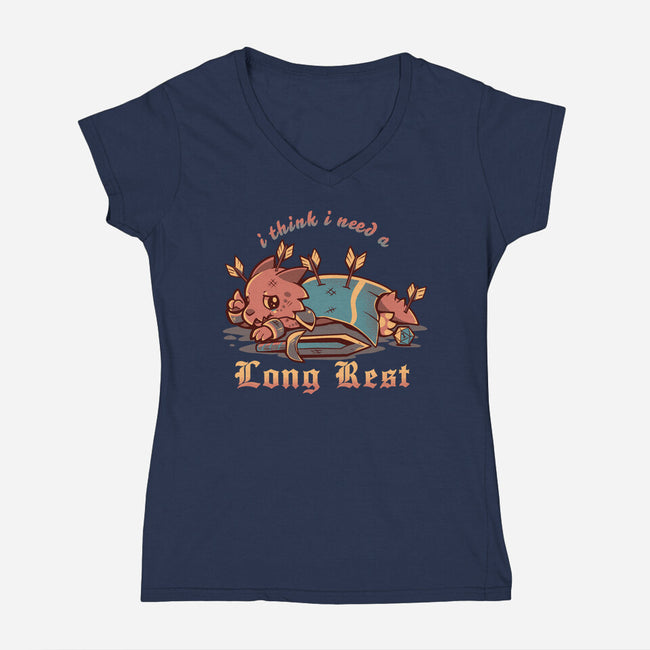 I Think I Need A Long Rest-Womens-V-Neck-Tee-TechraNova