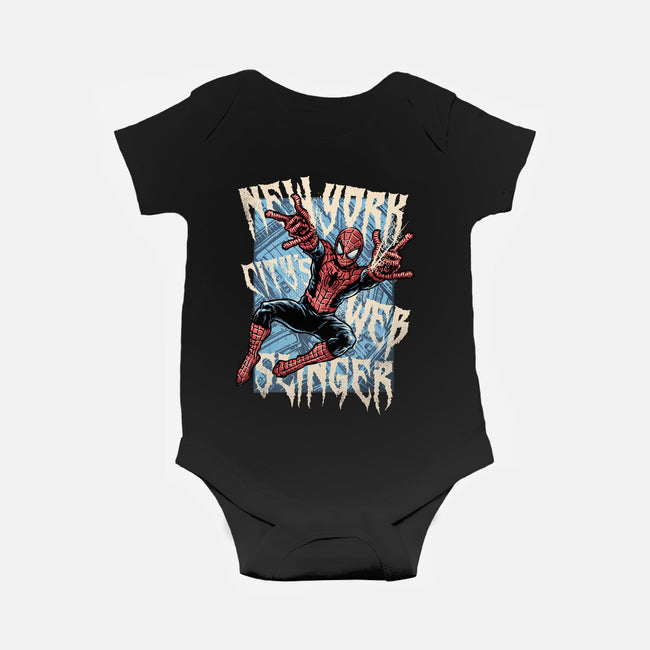 NYC Web Slinger-Baby-Basic-Onesie-glitchygorilla