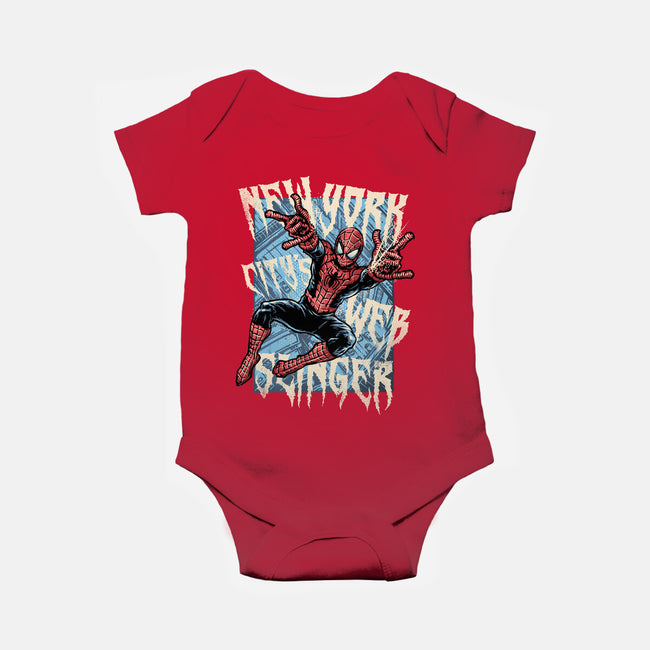 NYC Web Slinger-Baby-Basic-Onesie-glitchygorilla