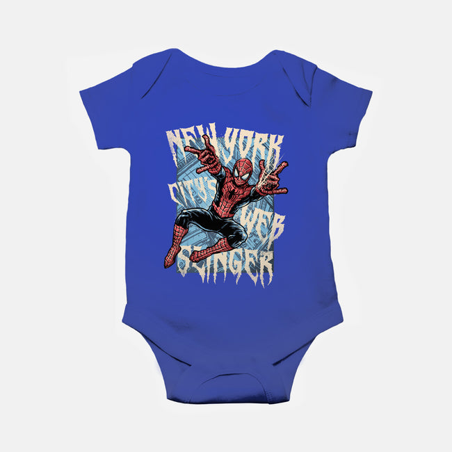 NYC Web Slinger-Baby-Basic-Onesie-glitchygorilla