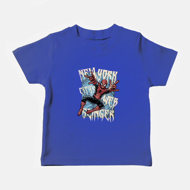 NYC Web Slinger-Baby-Basic-Tee-glitchygorilla