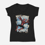 NYC Web Slinger-Womens-V-Neck-Tee-glitchygorilla