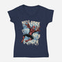 NYC Web Slinger-Womens-V-Neck-Tee-glitchygorilla