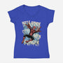 NYC Web Slinger-Womens-V-Neck-Tee-glitchygorilla