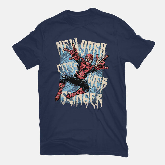 NYC Web Slinger-Womens-Basic-Tee-glitchygorilla