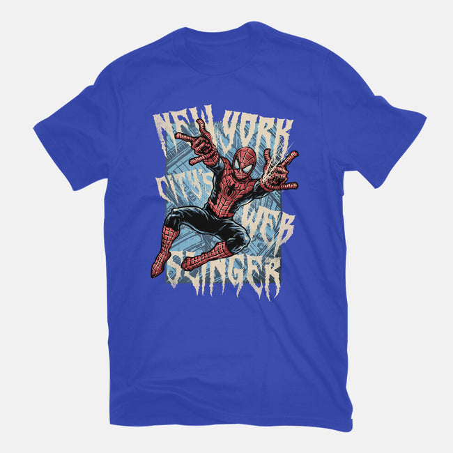 NYC Web Slinger-Womens-Fitted-Tee-glitchygorilla
