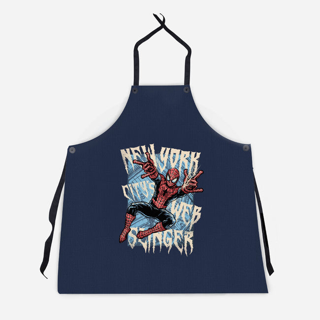 NYC Web Slinger-Unisex-Kitchen-Apron-glitchygorilla