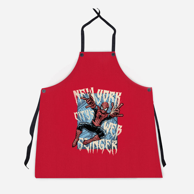 NYC Web Slinger-Unisex-Kitchen-Apron-glitchygorilla