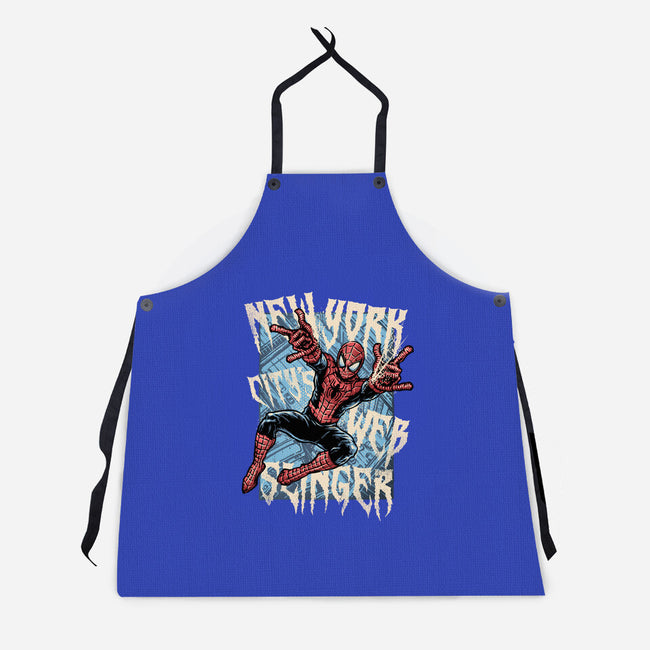 NYC Web Slinger-Unisex-Kitchen-Apron-glitchygorilla
