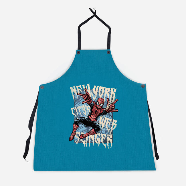 NYC Web Slinger-Unisex-Kitchen-Apron-glitchygorilla