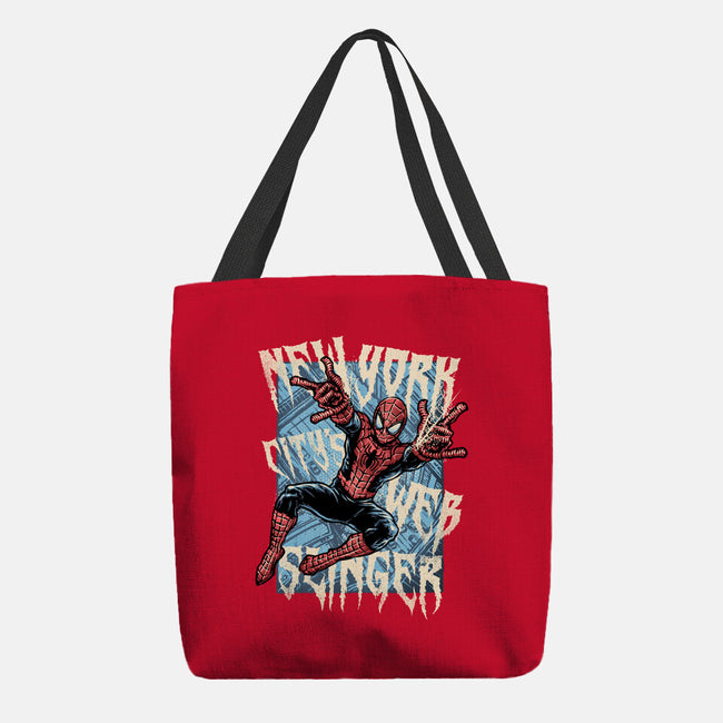 NYC Web Slinger-None-Basic Tote-Bag-glitchygorilla