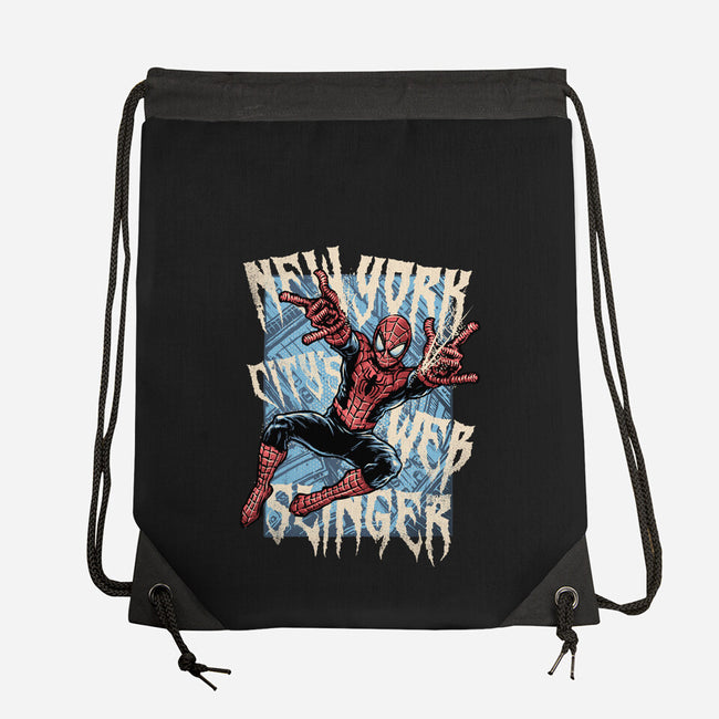 NYC Web Slinger-None-Drawstring-Bag-glitchygorilla