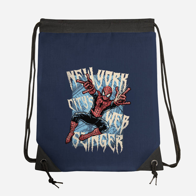 NYC Web Slinger-None-Drawstring-Bag-glitchygorilla