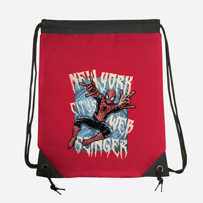 NYC Web Slinger-None-Drawstring-Bag-glitchygorilla