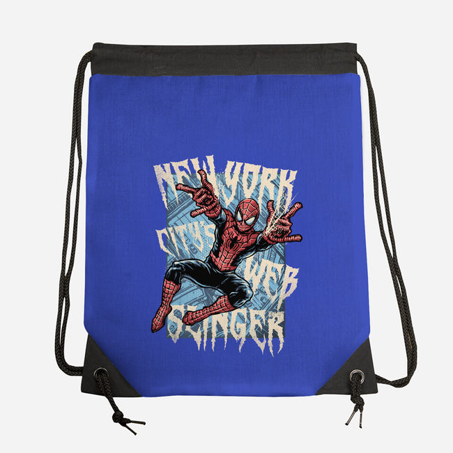 NYC Web Slinger-None-Drawstring-Bag-glitchygorilla