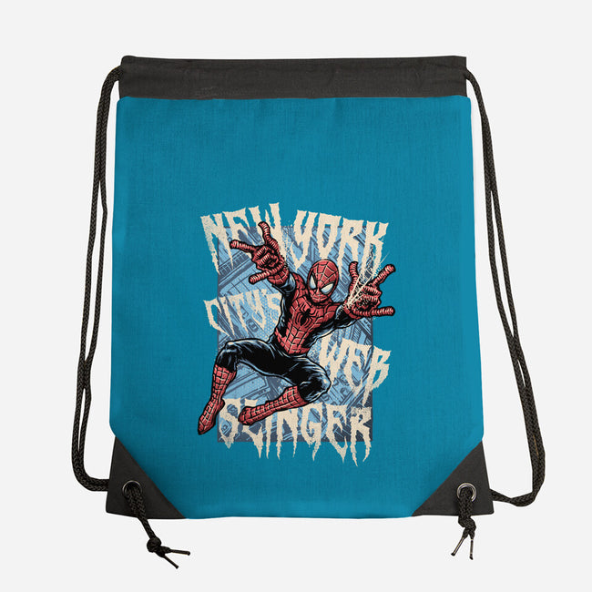 NYC Web Slinger-None-Drawstring-Bag-glitchygorilla
