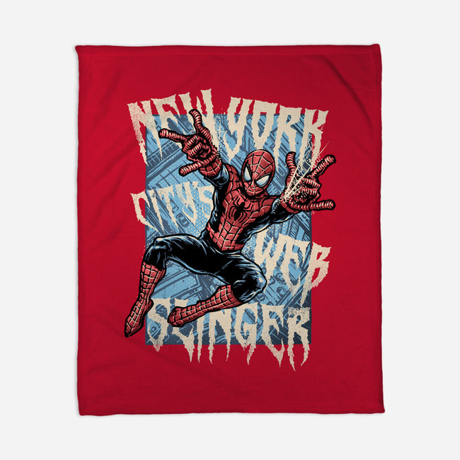 NYC Web Slinger-None-Fleece-Blanket-glitchygorilla