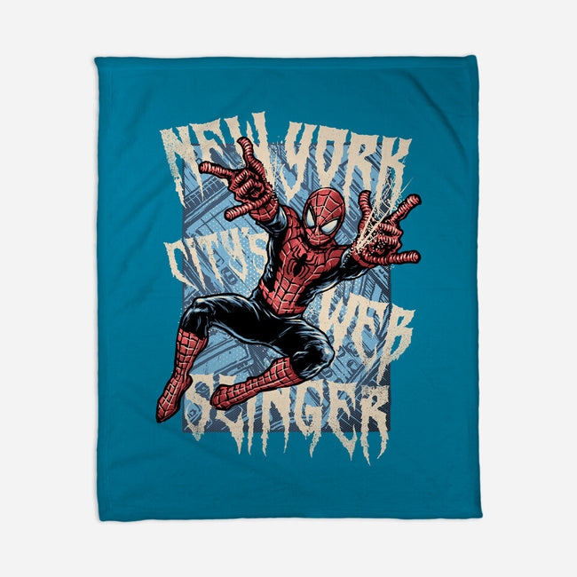 NYC Web Slinger-None-Fleece-Blanket-glitchygorilla