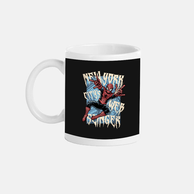 NYC Web Slinger-None-Mug-Drinkware-glitchygorilla