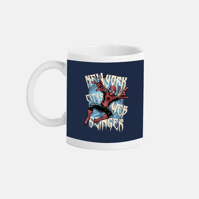 NYC Web Slinger-None-Mug-Drinkware-glitchygorilla