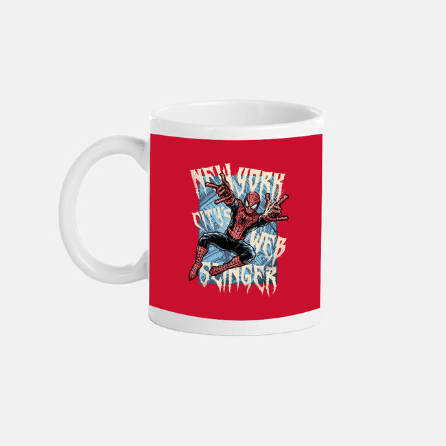 NYC Web Slinger-None-Mug-Drinkware-glitchygorilla