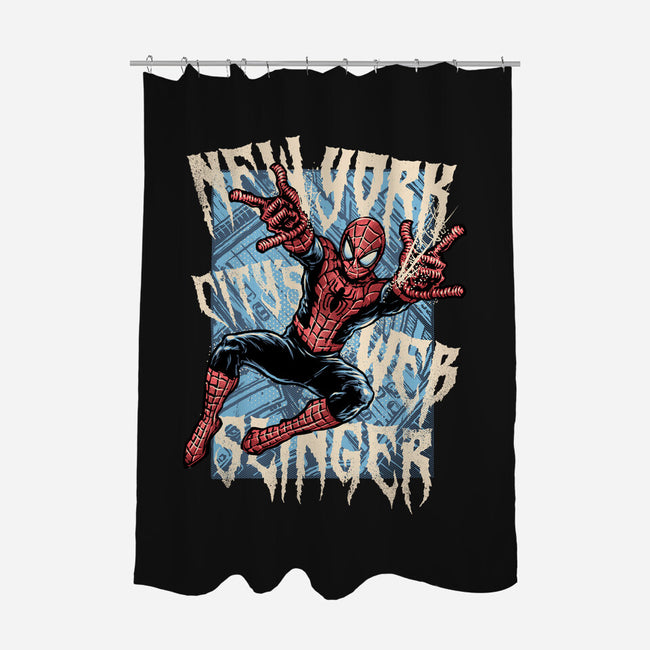 NYC Web Slinger-None-Polyester-Shower Curtain-glitchygorilla