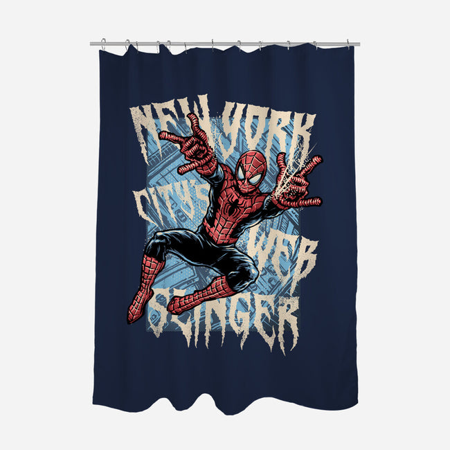 NYC Web Slinger-None-Polyester-Shower Curtain-glitchygorilla