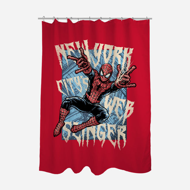 NYC Web Slinger-None-Polyester-Shower Curtain-glitchygorilla