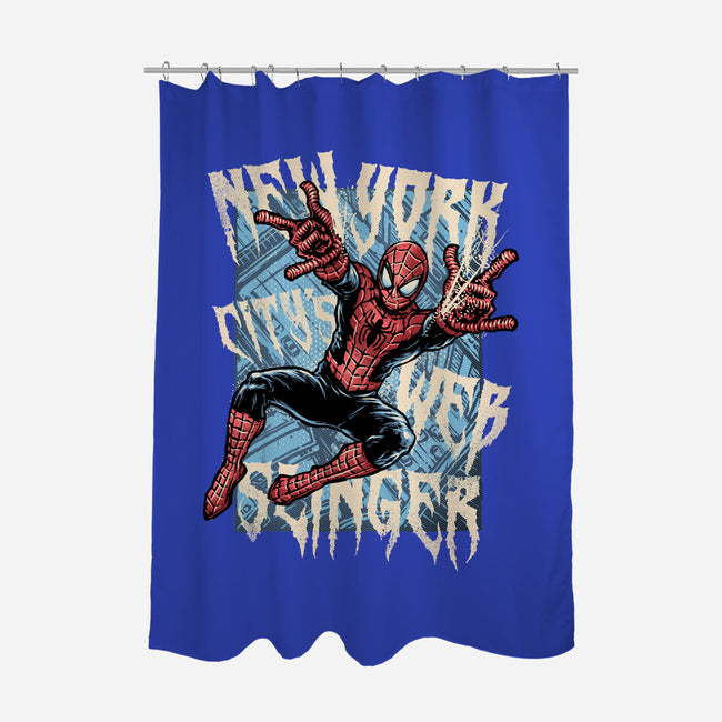 NYC Web Slinger-None-Polyester-Shower Curtain-glitchygorilla