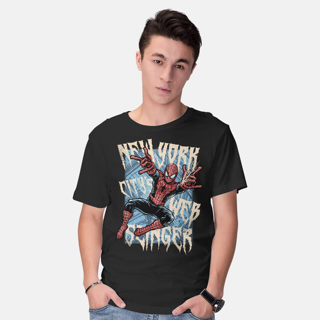 NYC Web Slinger-Mens-Basic-Tee-glitchygorilla