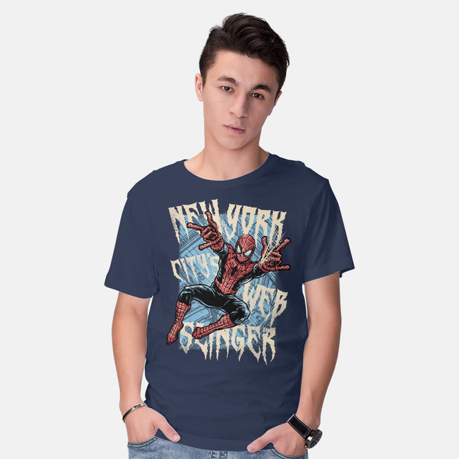 NYC Web Slinger-Mens-Basic-Tee-glitchygorilla