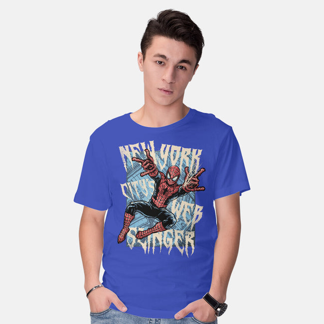 NYC Web Slinger-Mens-Basic-Tee-glitchygorilla