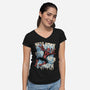 NYC Web Slinger-Womens-V-Neck-Tee-glitchygorilla
