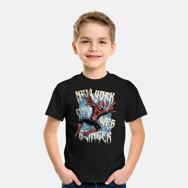 NYC Web Slinger-Youth-Basic-Tee-glitchygorilla