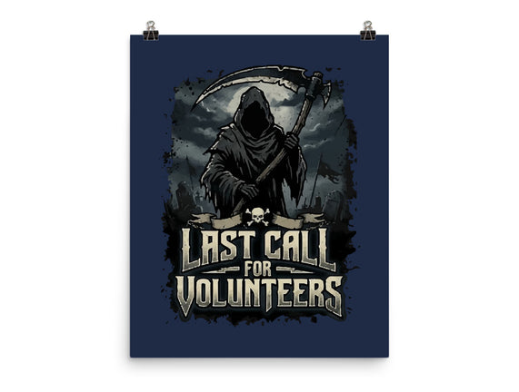 Last Call For Volunteers